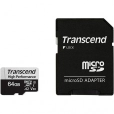 Transcend microSDXC/SDHC TS64GUSD330S 64GB microSD w/ adapter UHS-I U3 A2 with Memory card